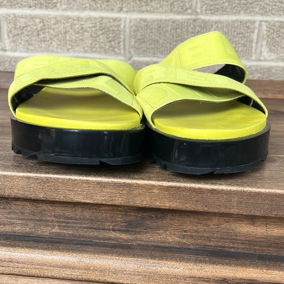 Sorel Roaming Sport Slide Neon Yellow Straps Size 9 - Picture 6 of 12